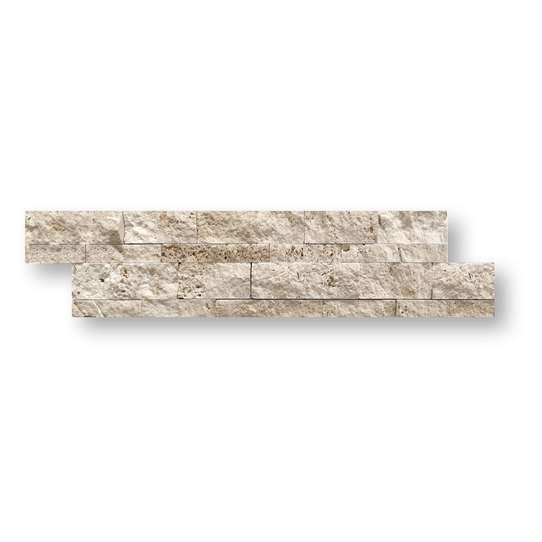 Classic Light split face travertine mosaic