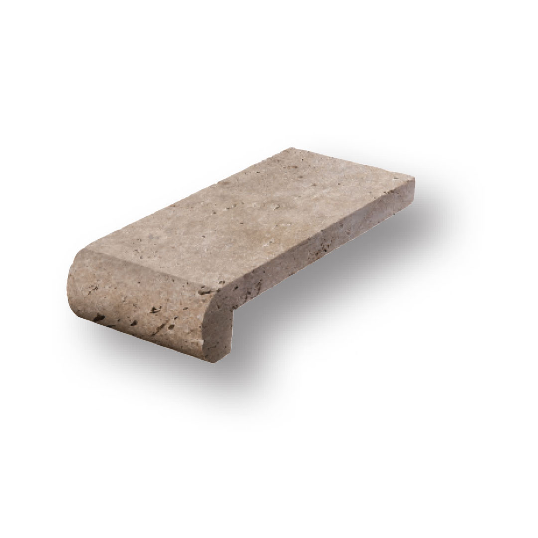 Dark Walnut Travertine Remodel Pool Coping