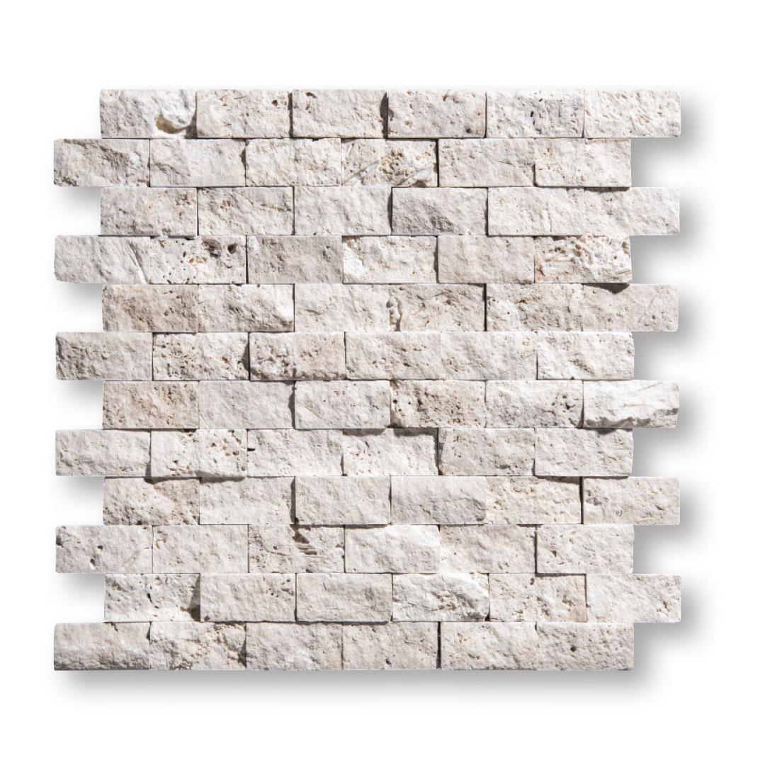 split face travertine mosaic 1x2