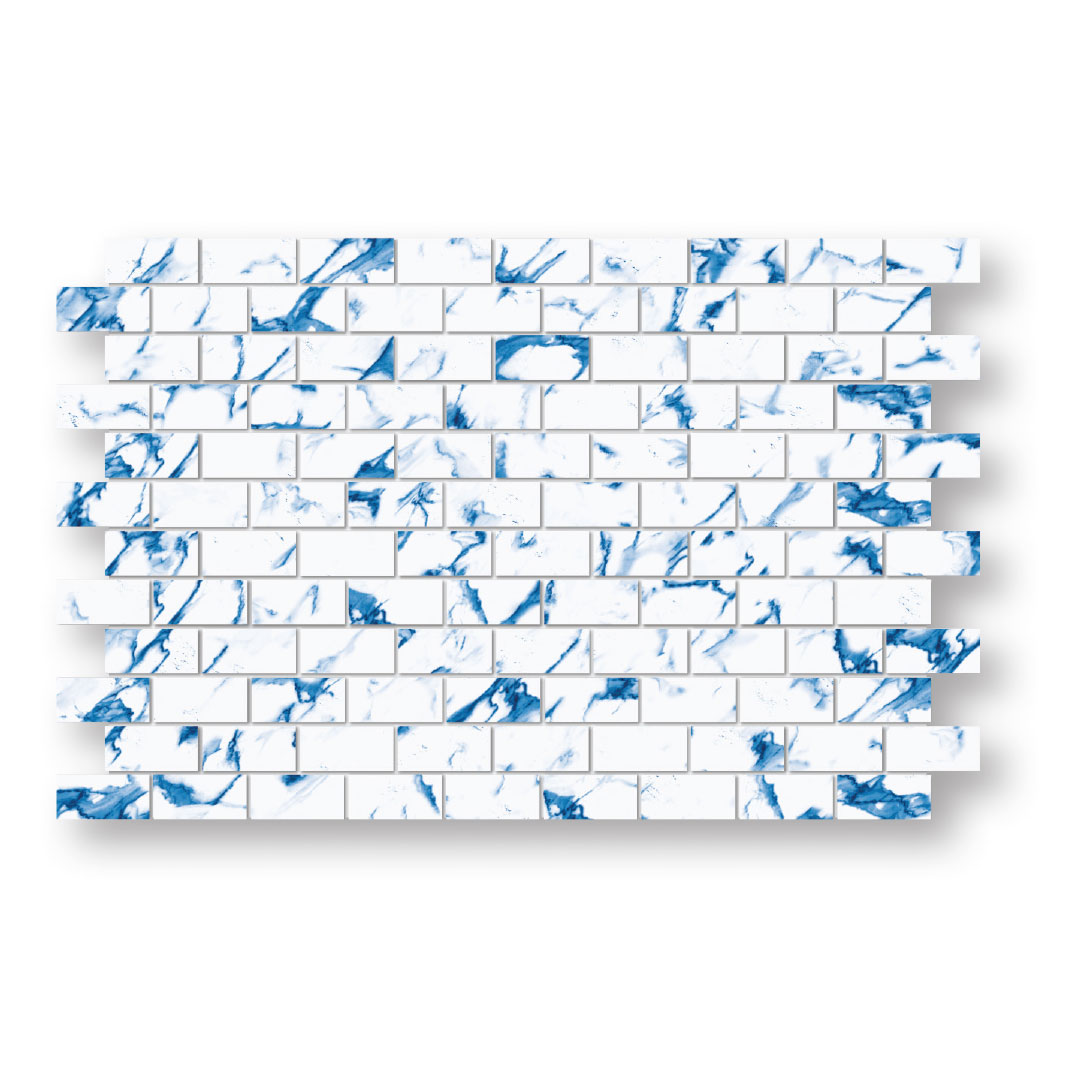 Lima Blue Glass Mosaic 1x2