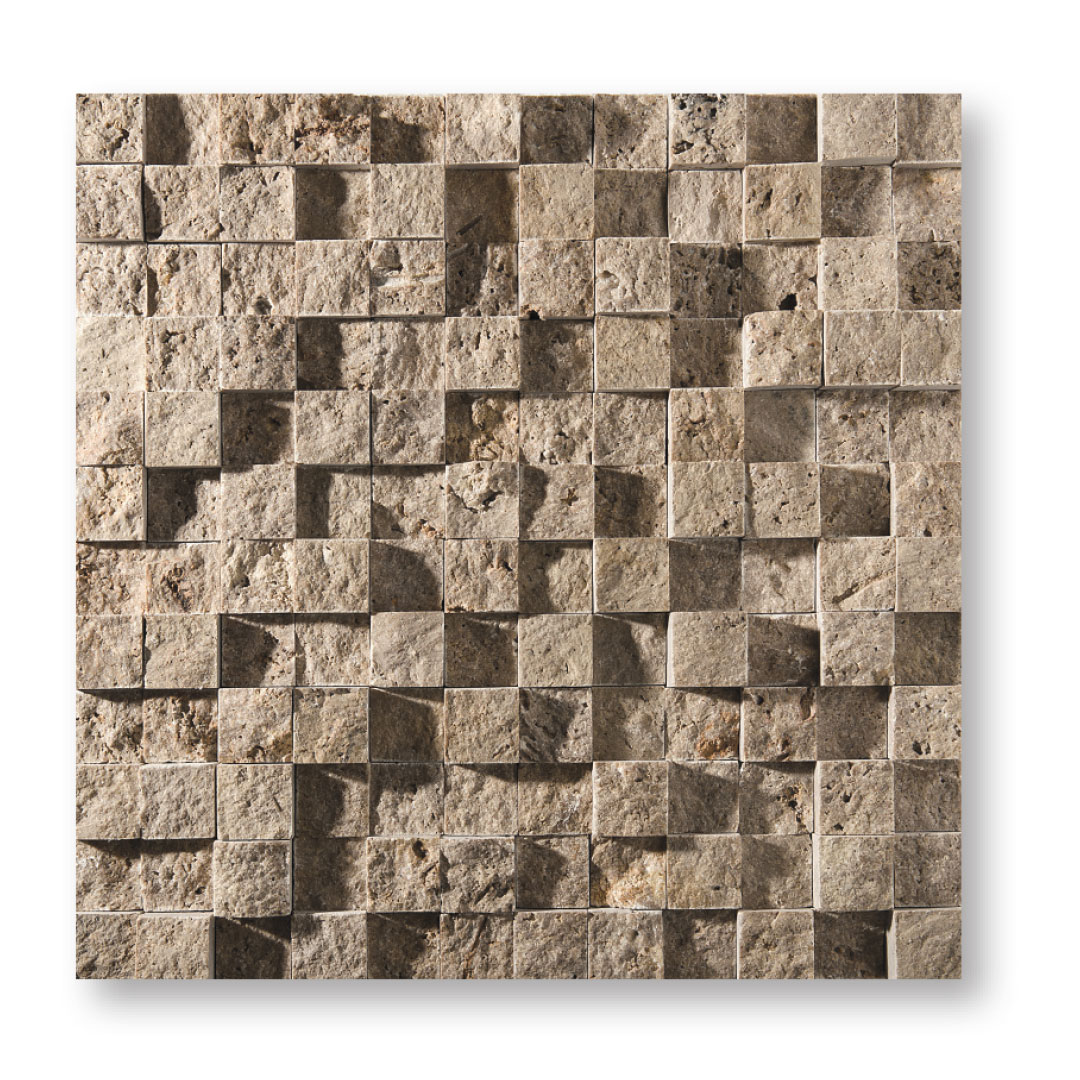 Noce Travertine Mosaic 1x1