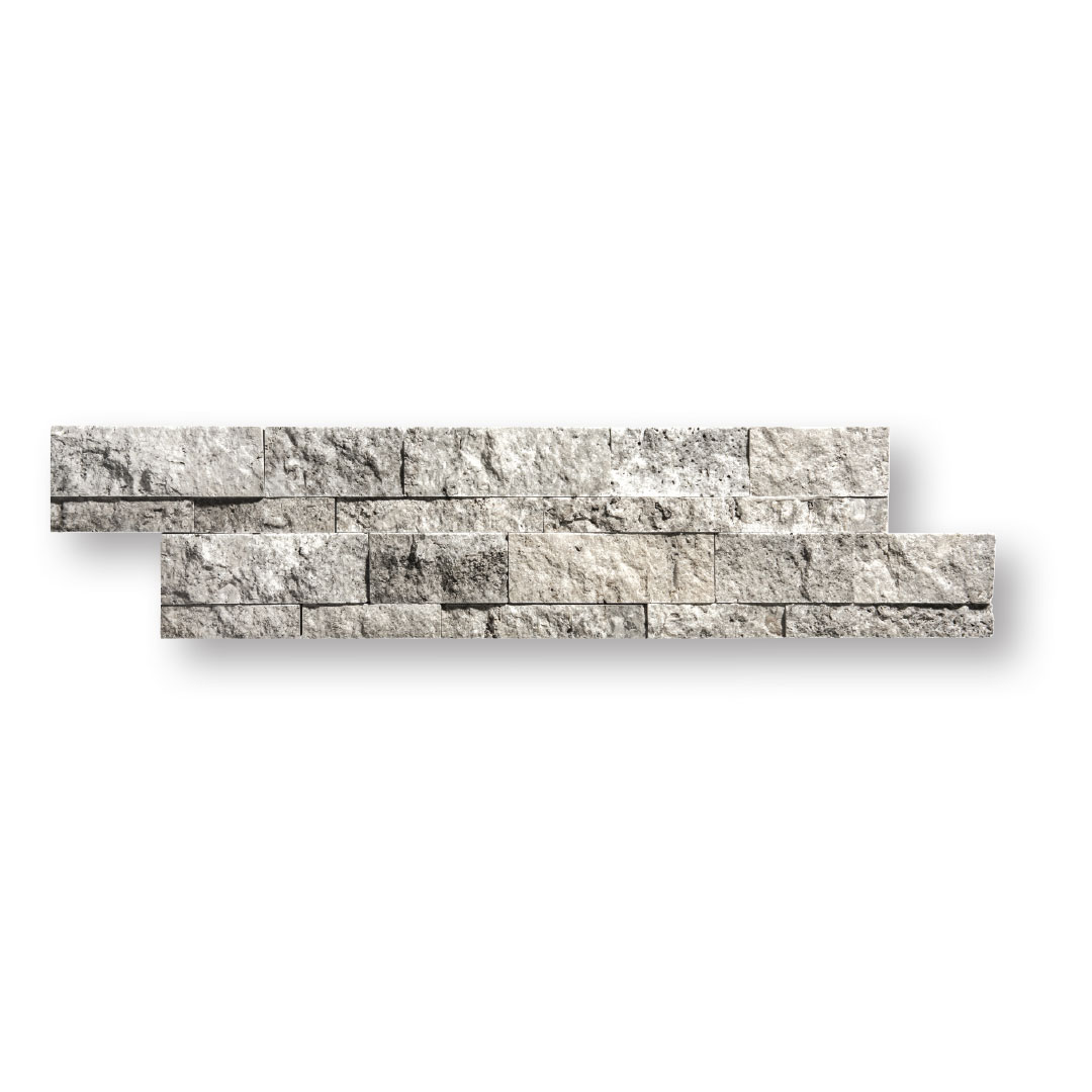 Silver split face travertine mosaic tiles
