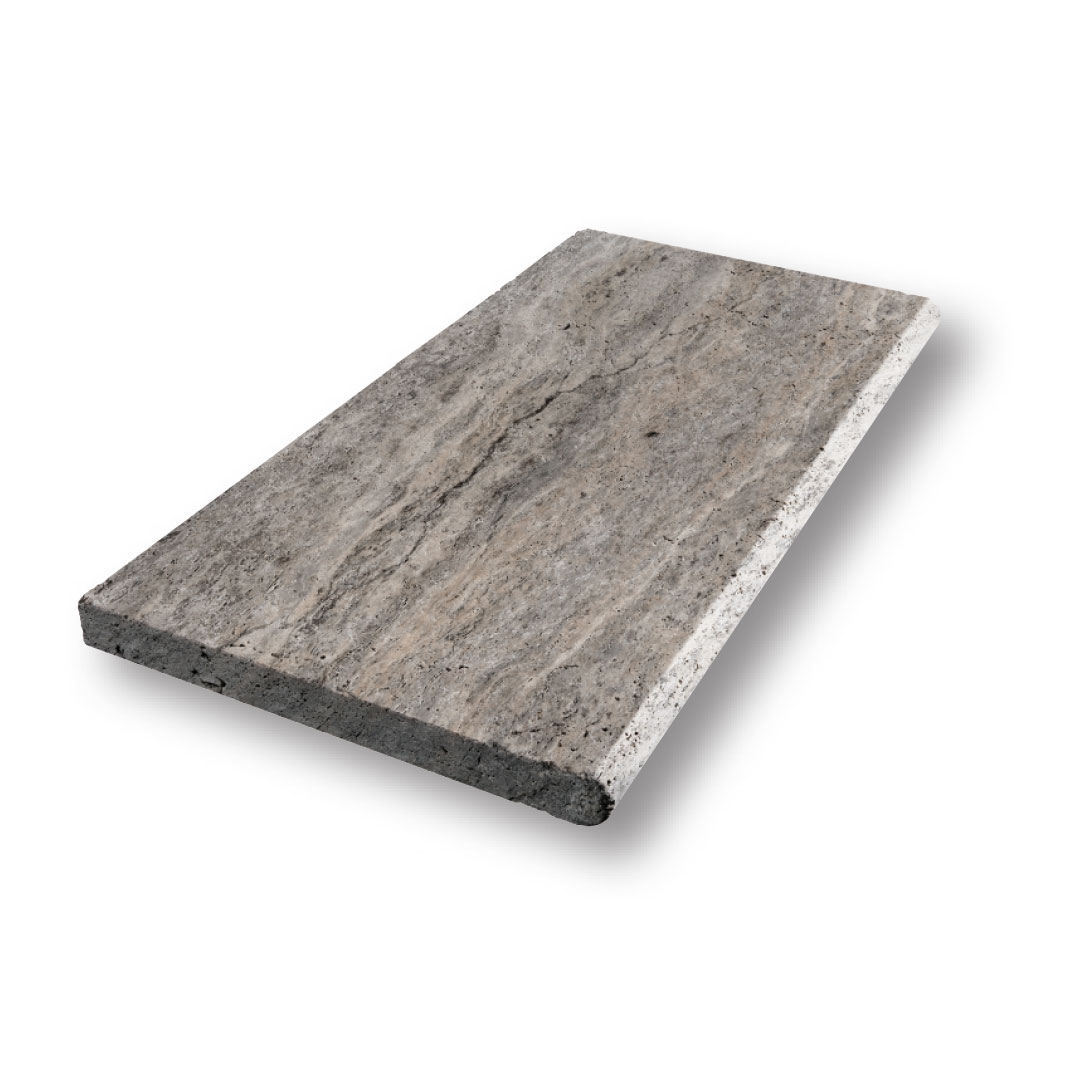 Silver Travertine Tumbled Pool Coping
