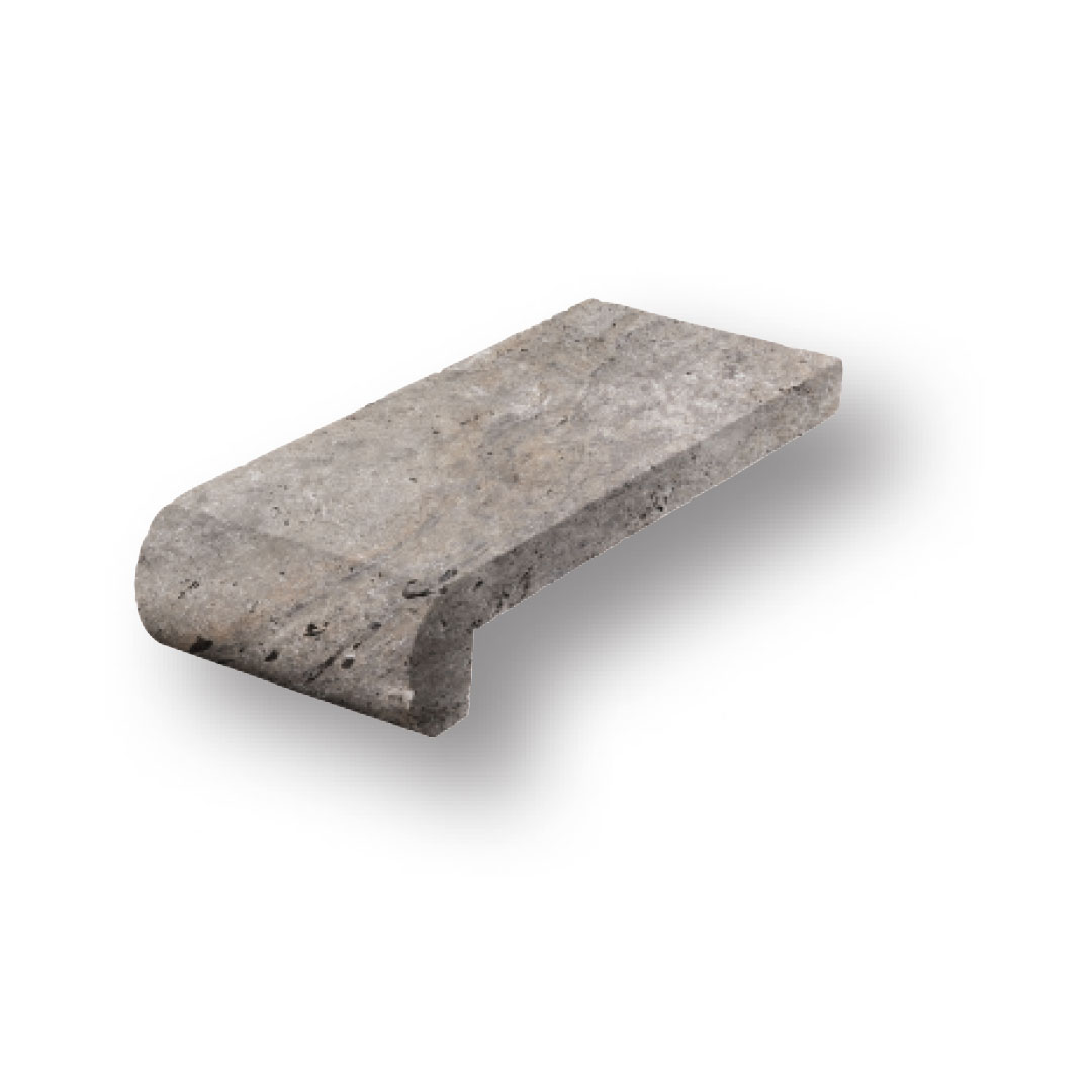 Silver Travertine Remodel Pool Coping