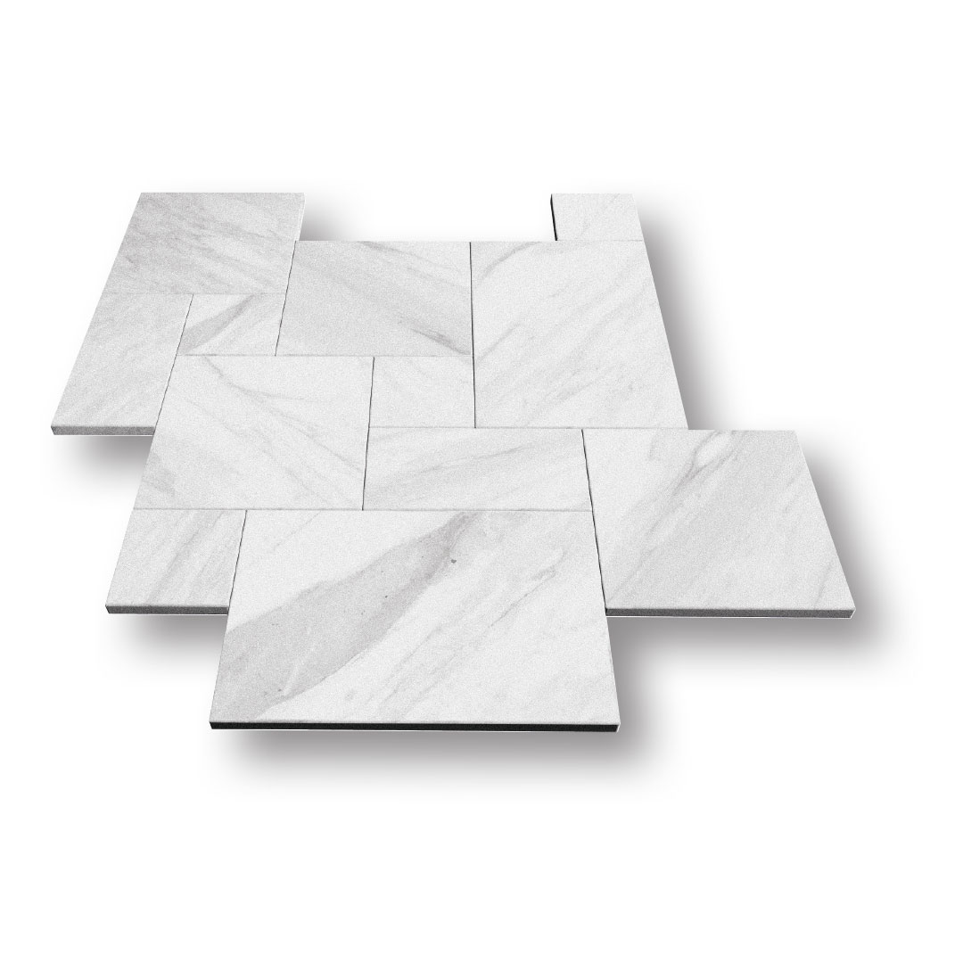 Sky White Marble Blasted Paver