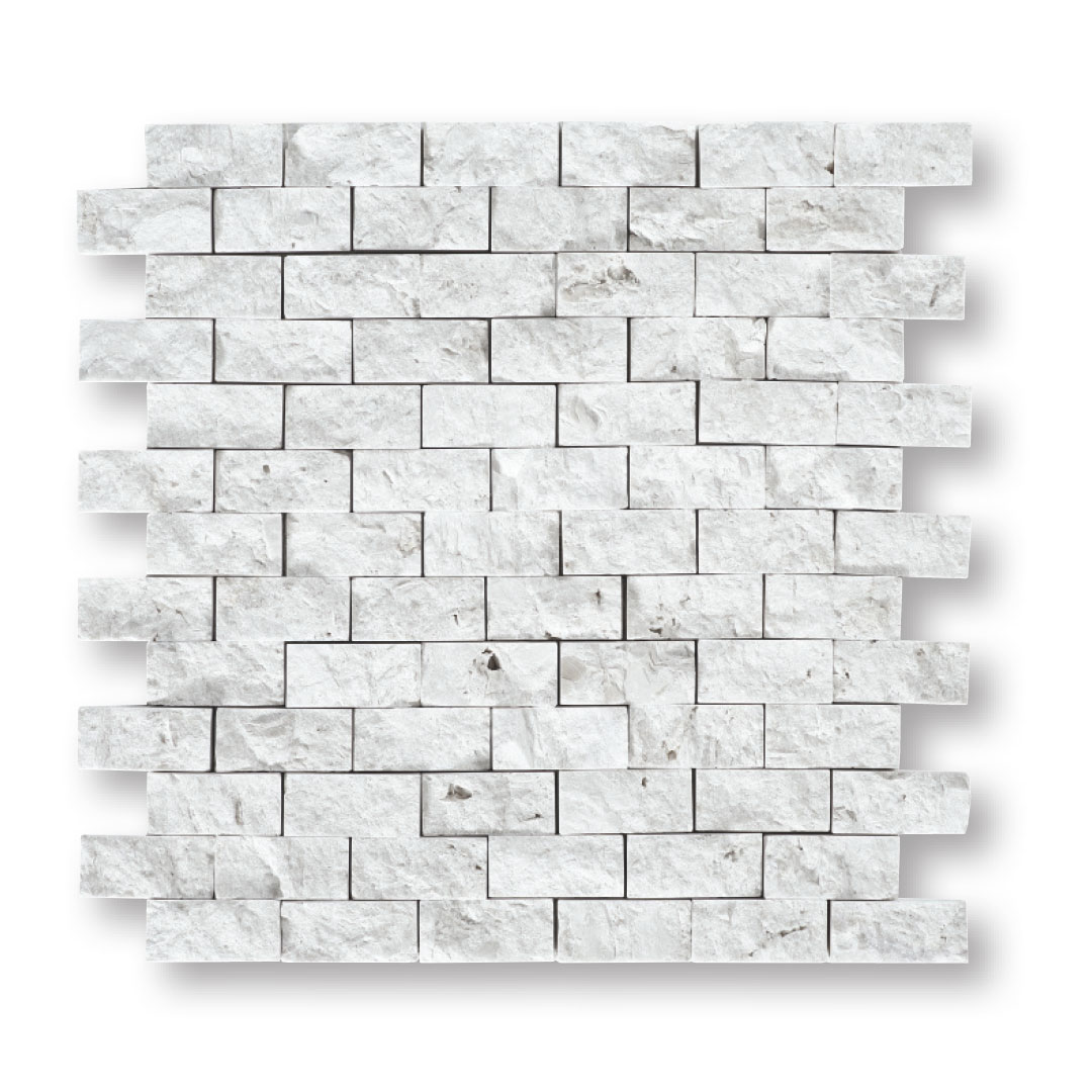 Vanilla Split Face Travertine Mosaic 1x2