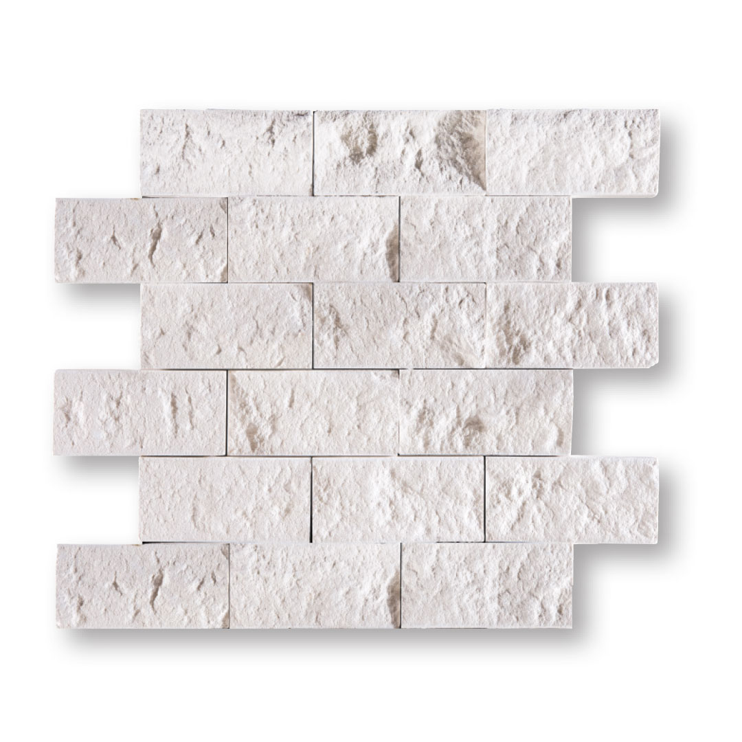 Vanilla Split Face Travertine Mosaic 2x4